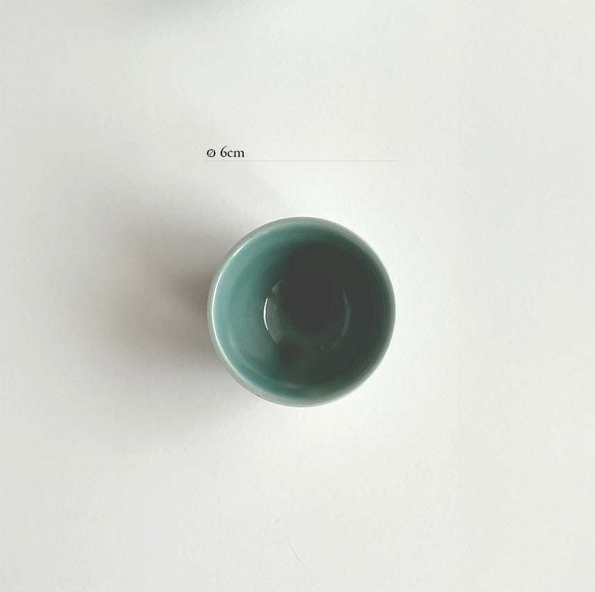 Seladon-Becher, Ansicht von oben, Ø 6 cm