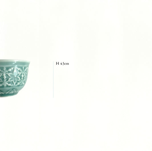Seladon-Becher, Seitenansicht, H 4,5 cm